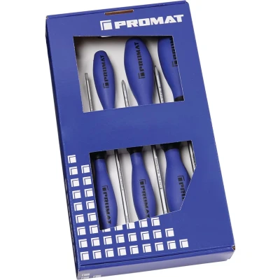 Afbeelding van Promat 6 delige schroevendraaierset sleuf/PH