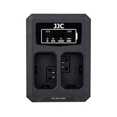 Afbeelding van JJC USB dual lader acculader voor Sony NEX, Alpha A6500 A6400 A6300 A6100 A6000 etc. Camera&#039;s NP FW50 accu (zie beschrijving meer compatibiliteit camera&#039;s)