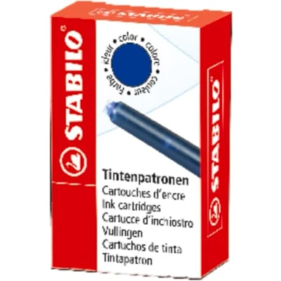 Afbeelding van STABILO beFab! en beCrazy! vulling voor vulpen, doosje van 6 stuks, blauw inktpatroon