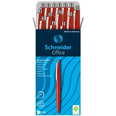 Afbeelding van balpen Schneider Office rood doos met 20 stuks