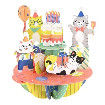 Afbeelding van SANTORO Pirouette 3D pop up wenskaart verjaardagscadeau voor kinderen, haar, hem, moeder, vrouw, dochter, kleindochter, verjaardag