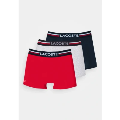 Afbeelding van Lacoste 3 PACK Onderbroeken, Heren, Maat: Large, Marine/argent chine/rouge