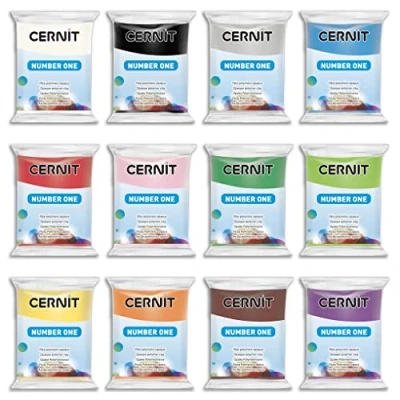 Afbeelding van CERNIT Nr. 1, 12 x 56 g, set basiskleuren