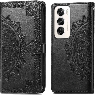 Afbeelding van imoshion Hoesje Geschikt voor Oppo Reno 12 Met Pasjeshouder Mandala Bookcase Zwart