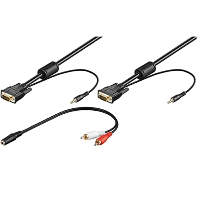 Afbeelding van Delock VGA Beeldscherm Kabel met Audio aansluitkabel 2 m Zwart