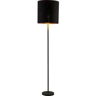 Afbeelding van Lindby vloerlamp 1licht stof, metaal H: 179 cm E27 zwart, goud