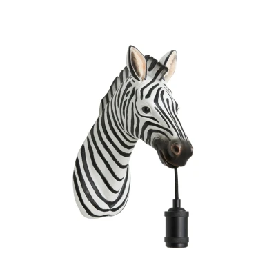 Afbeelding van Zebra wandlamp 34,5x16x24,5 cm zwart/wit