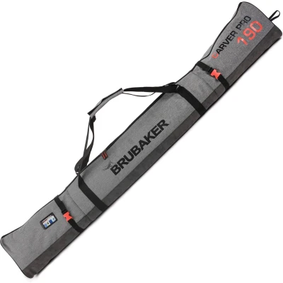 Afbeelding van BRUBAKER Carver Performance Skitas Voor 1 paar Ski&#039;s &amp; Stokken Gevoerd Zware Kwaliteit Scheurvast Skihoes Verstelbare draag/schouderbanden 190 cm Zwart/Grijs
