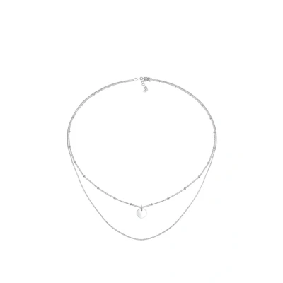 Afbeelding van Elli 2LAYERS Ketting, Dames, Maat: 40, Silber