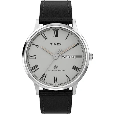 Afbeelding van Timex Waterbury Classic 40 mm herenhorloge, zwart, één maat, klassiek, zwart., Klassiek