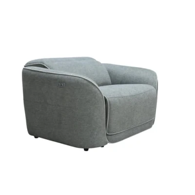 Afbeelding van Vente unique Elektrische relaxfauteuil van grijze gechineerde stof OZARTO L 121 cm x H 77 D 107