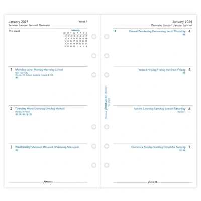 Afbeelding van Filofax Personal 2024 1 week op 2 pagina 5 talig