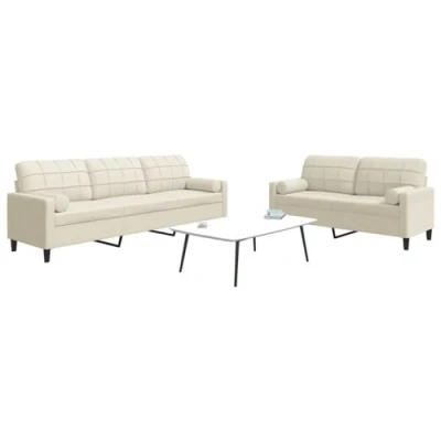 Image de vidaXL Ensemble de canapés 2 pcs avec coussins et traversins velours
