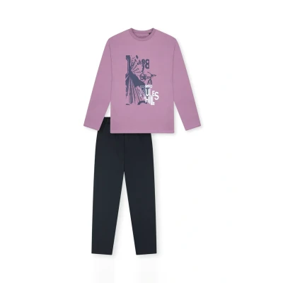 Afbeelding van Schiesser SET Pyjama, Heren, Maat: 176, Lila