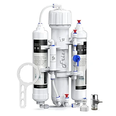 Afbeelding van FRIZZLIFE Omgekeerd osmose systeem voor aquarium, compact RO waterfiltersysteem, 3 stappen, tropische vissen, discus, marineblauw, compatibel met GPD membraan 190 l, 280 l of 380 (190 l)