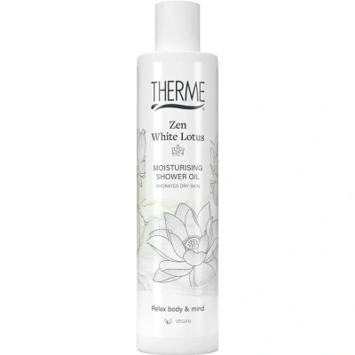 Afbeelding van 6x Therme Moisturising Shower Oil Zen White Lotus 250 ml