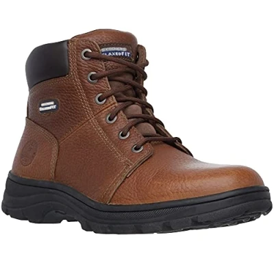Afbeelding van Skechers Workshire Klassieke herenlaarzen, Bruin reliëf leer