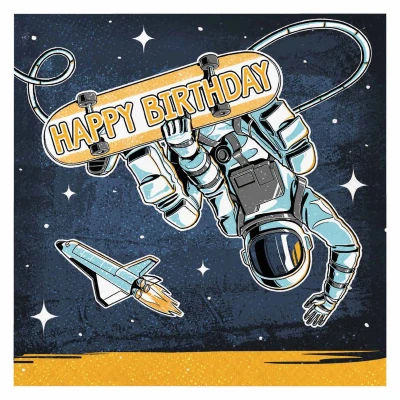 Afbeelding van Haza Witbaard Astronaut Servetten, 16st.