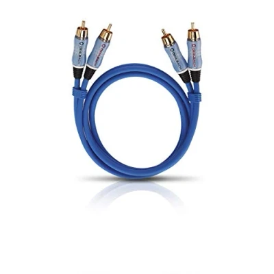 Afbeelding van Oehlbach BEAT! Cinch Audio Aansluitkabel [2x stekker 2x stekker] 0.50 m Blauw Vergulde steekcontacten