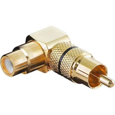 Afbeelding van Tulp haakse audio adapter zwart / verguld (metaal)