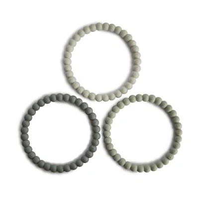 Afbeelding van Mushie set van 3 bijtring armbanden , groen grijs
