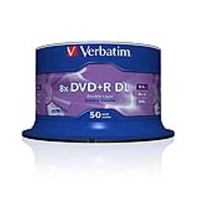 Afbeelding van Verbatim DVD+R Double Layer 8x Matt Silver 50 stuks Spindle