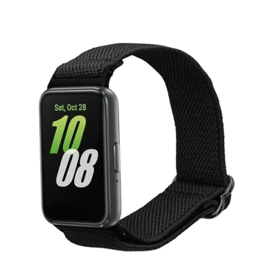 Afbeelding van kwmobile nylon bandje voor smartwatch geschikt Samsung Galaxy Fit 3 14 22 cm Polsbandje in zwart