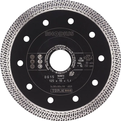 Afbeelding van Rhodius 303870 DG15 Diamanten doorslijpschijf Diameter 125 mm Boordiameter 22.23 Tegels, Keramiek 1 stuk(s)