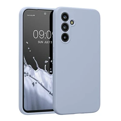 Afbeelding van kwmobile telefoonhoesje geschikt voor Samsung Galaxy A54 5G TPU backcover met siliconen coating Smartphone case in mat lichtblauw