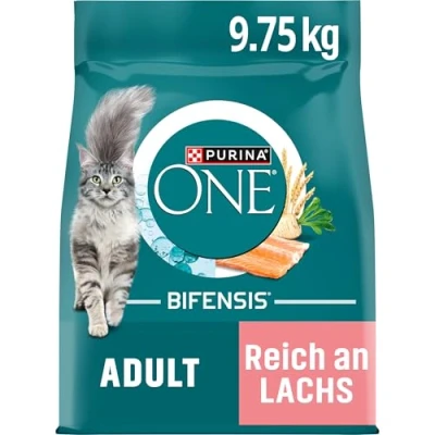 Afbeelding van 8kg + 1,75kg gratis! 9,75kg Adult Zalm &amp; Volkoren Granen Purina ONE Kattenvoer