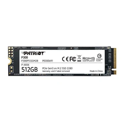 Image de SSD Interne Patriot P300P512GM28 512Go M.2 NVMe PCIe Gen 3 x4 1700Mo/s Noir