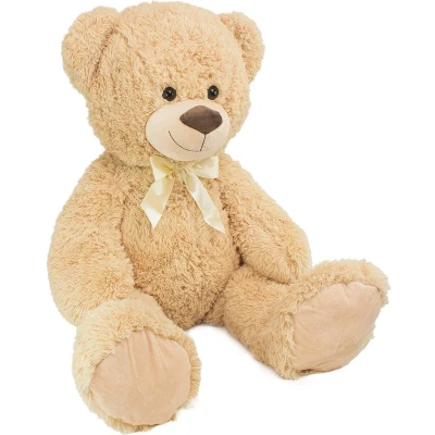 Afbeelding van BRUBAKER XXL Beige Knuffel Beer Teddybeer 100cm Knuffels Pluche Hoge kwaliteit Knuffeldier Teddybear Groot Knuffelbeer