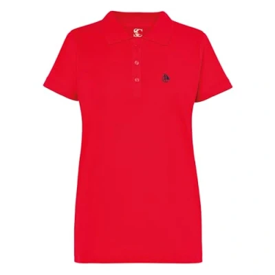 Afbeelding van S&amp;C Damespolo met korte mouwen Aangepaste pasvorm licht slank poloshirt Geribde en kraag Gemaakt van katoen Spanje, Rood
