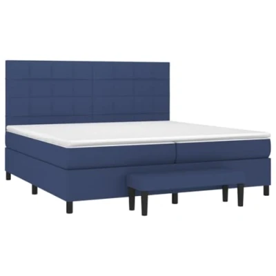 Afbeelding van vidaXL Boxspring met matras stof blauw 200x200 cm