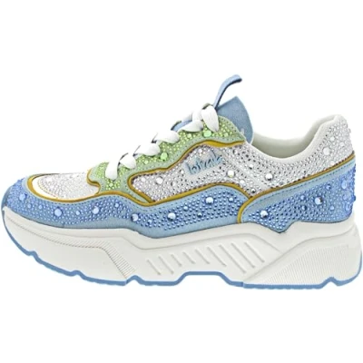Afbeelding van La Strada Sneaker blauw met steentjes dames maat 38
