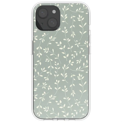 Afbeelding van imoshion hoesje Geschikt voor iPhone 15 Design Smoke Green Flowers