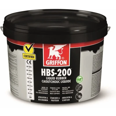 Afbeelding van Griffon hbs 200 liquid rubber 5 liter, zwart, emmer