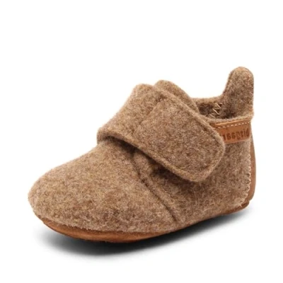 Afbeelding van Bisgaard Unisex Pantoffels voor kinderen, Maat: 23, Camel Leer en textiel
