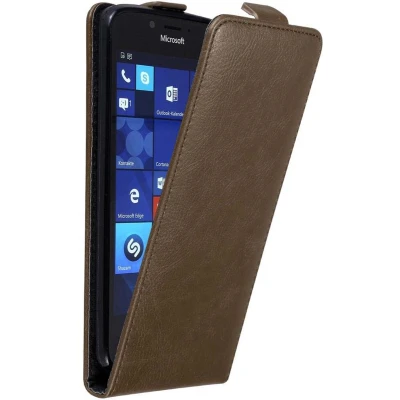 Afbeelding van Cadorabo Hoesje geschikt voor Nokia Lumia 950 in KOFFIE BRUIN Beschermhoes flip design Case Cover met magnetische sluiting