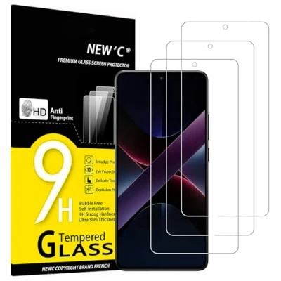 Afbeelding van NEW&#039;C 3 Pièces, Protection Écran pour Xiaomi POCO X7 Pro, Film Protecteur D&#039;écran en Verre Trempé 0.33mm Ultra Transparent, Résistant