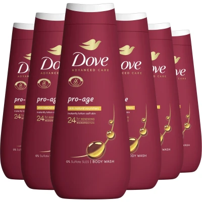 Afbeelding van Dove Advanced Care Verzorgende Douchegel Pro Age 24 uur lang effectieve hydratatie 6 x 400 ml
