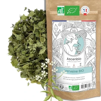 Image de Ascenbio ✿ Feuilles Verveine Citronnée séchées BIO Tisane Sommeil et Détente France 100% PUR 75g vrac Préparé conditionné en Emballage biodégradable