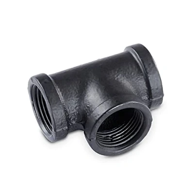 Afbeelding van pamo T stuk van smeedbaar gietijzer 3/4 inch voor doe het zelf kledingstang in industrieel design zwart gepoedercoate waterslang kledingkast/kledingkast