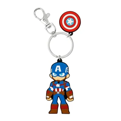 Afbeelding van Avengers Captain America Silicone Red and Blue Keychain