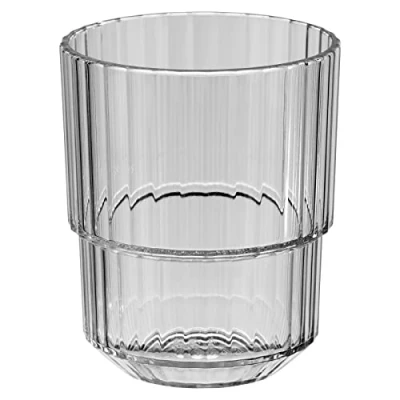 Afbeelding van APS Linea 0,15 liter hoogwaardige Tritan kunststof beker, BPA vrij, stapelbaar, onbreekbaar en herbruikbaar, vaatwasmachinebestendig, 150 ml, Frans grijs