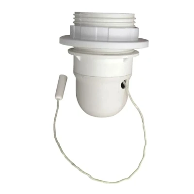 Afbeelding van Tibelec 823010 Halve schroefdraadfitting met trekschakelaar + ring E27 wit