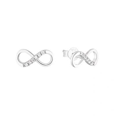 Afbeelding van Amor Oorstekers met Zirkonia synth., 0,6 cm, zilver, Infinity, levering in een sieradengeschenkdoos, 9123926, 925 zirkonia, zilverkleurig,