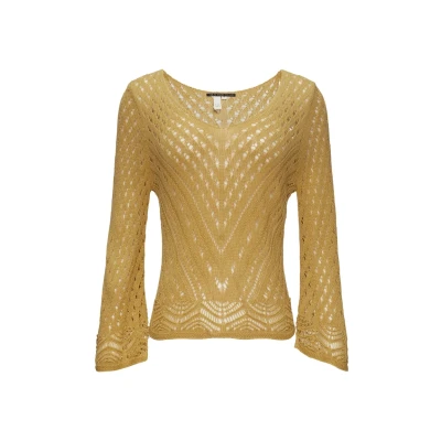 Afbeelding van QS Trui, Dames, Maat: Small, Goldgelb