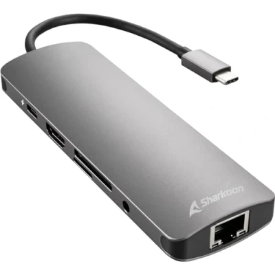 Afbeelding van Hub USB Sharkoon 4044951026739 grijs Donker