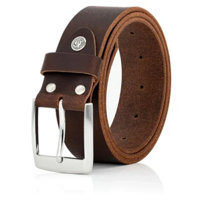 Afbeelding van Lindenmann buffelleren herenriem, 40 mm breed en 3,8 sterk, verstelbaar, donkerbruin, Dunkelbraun